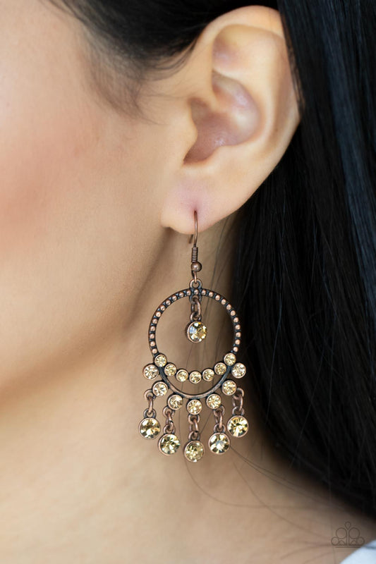 Cosmic Chandeliers - Copper Earrings