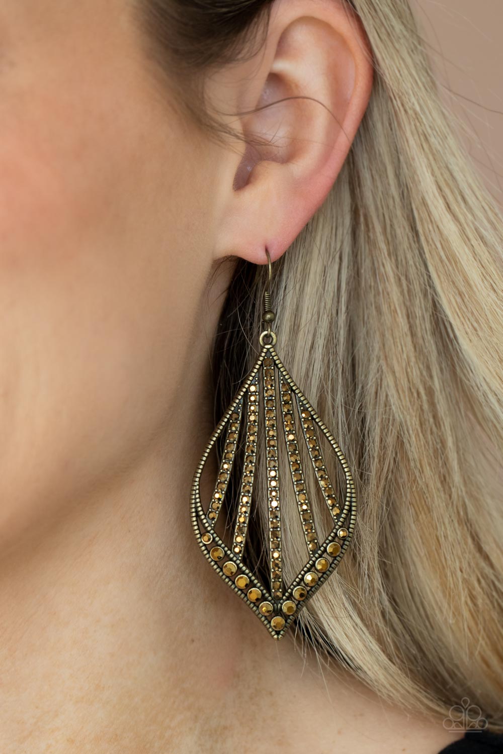 Showcase Sparkle - Brass Earrings