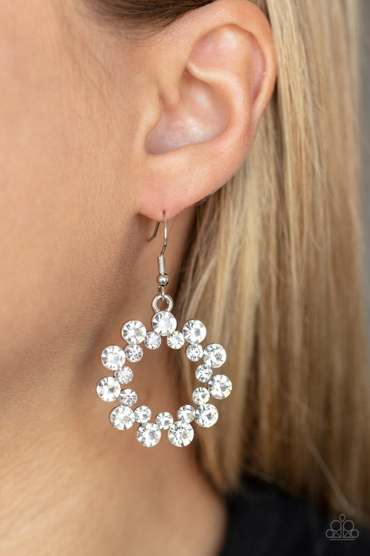 Champagne Bubbles - White Earrings