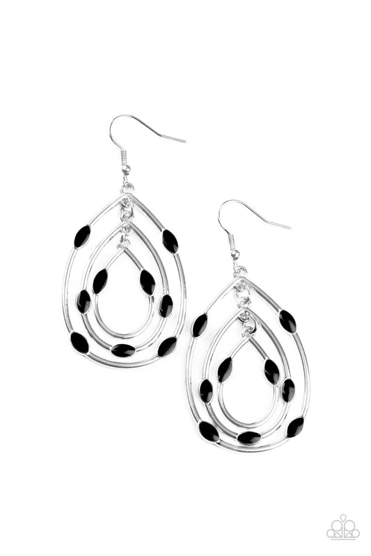 Rippling Rapport - Black Earrings