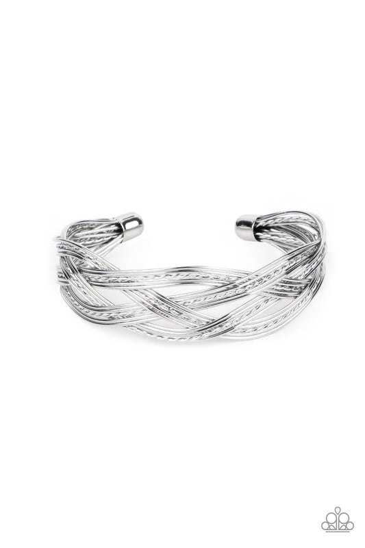 Get Your Wires Crossed - Silver Bracelet