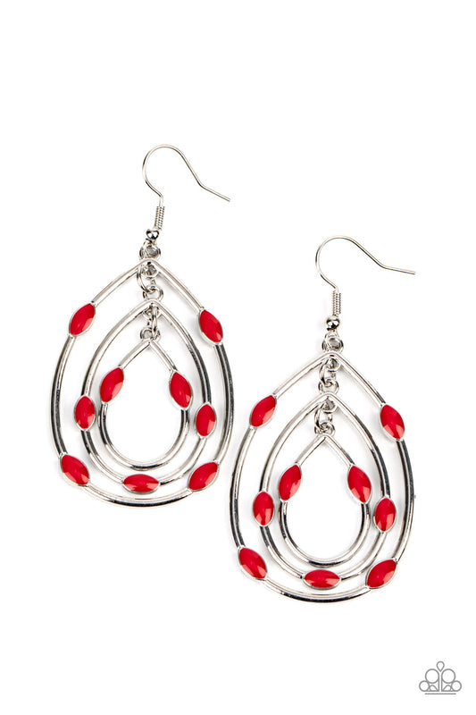 Rippling Rapport - Red Earrings