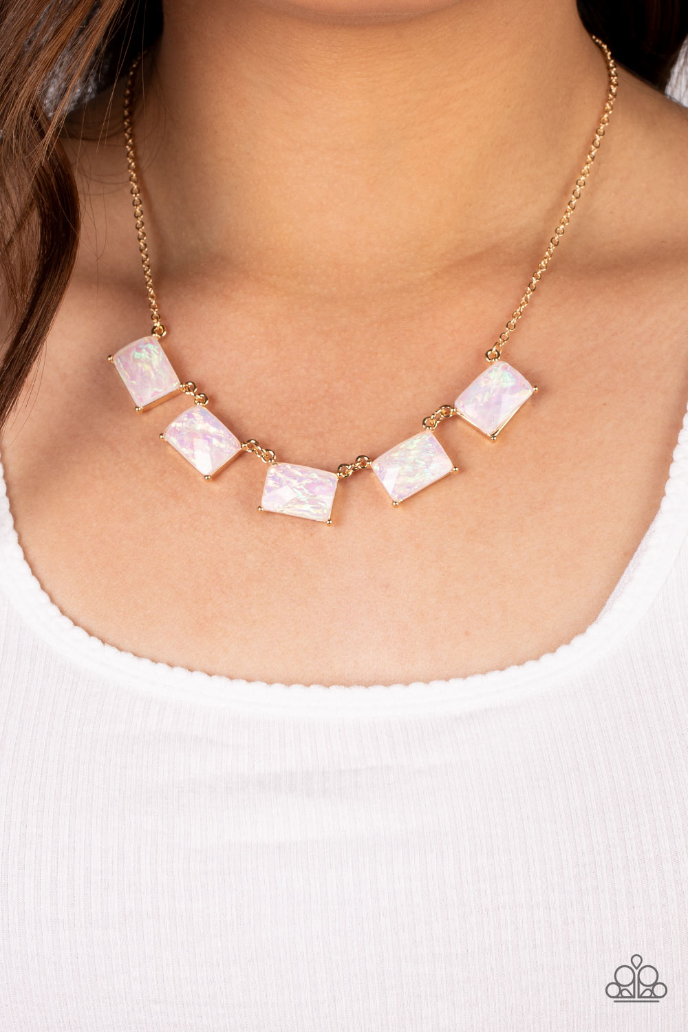 Opalescent Oblivion - Gold Necklace